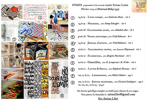 Programme des stages Anima Libri 2023