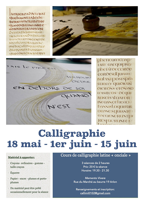 Cours de calligraphie latine...