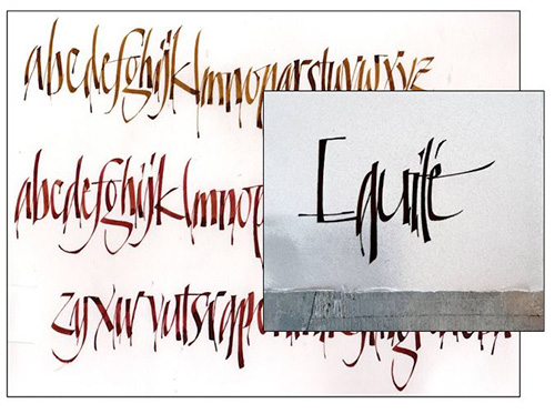 Calderitalic et plume carrée....